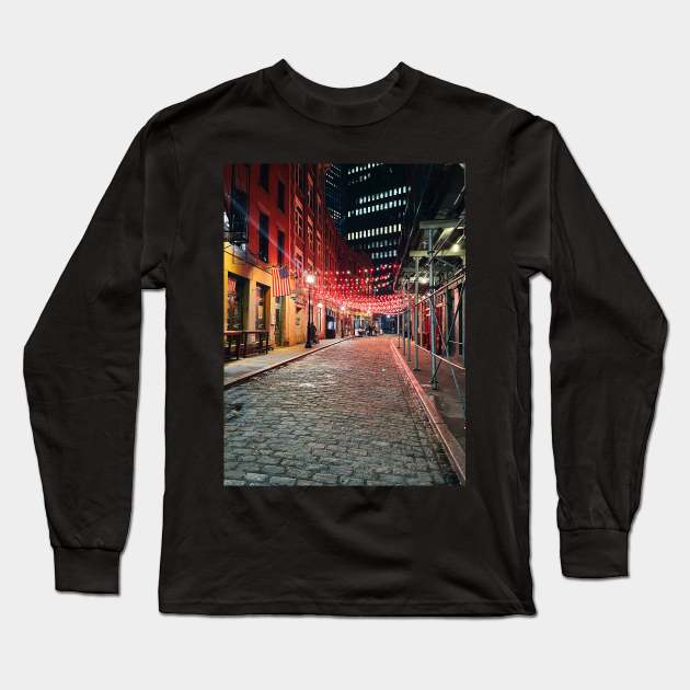 String lights across Stone Street Long Sleeve T-Shirt by offdutyplaces